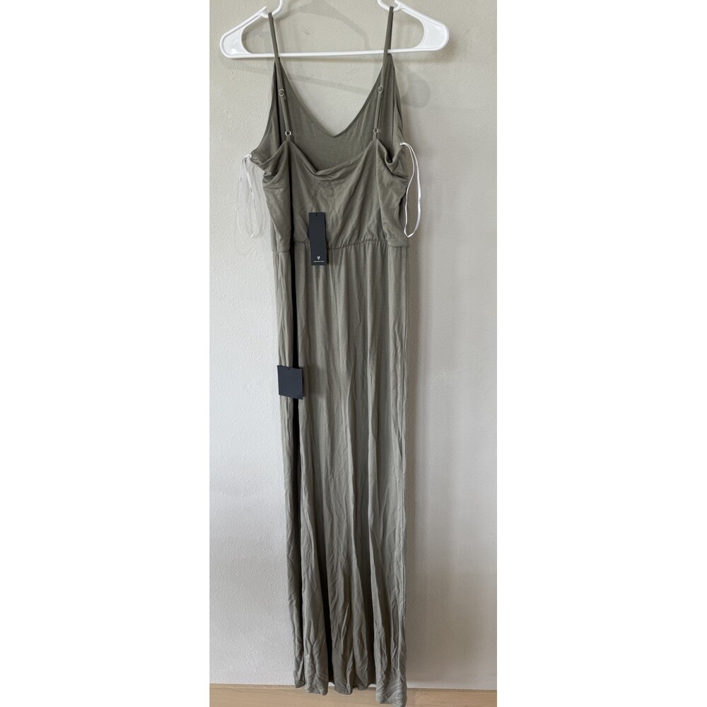 Lulus Lulu’s Women’s Medium Green Maxi Dress Gala Banquet Slit Stretchy V Neck - Picture 2 of 4